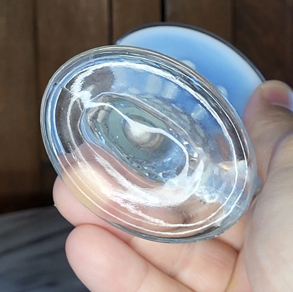 Fenton Blue and Clear Glass Vase - Picture 11 of 12